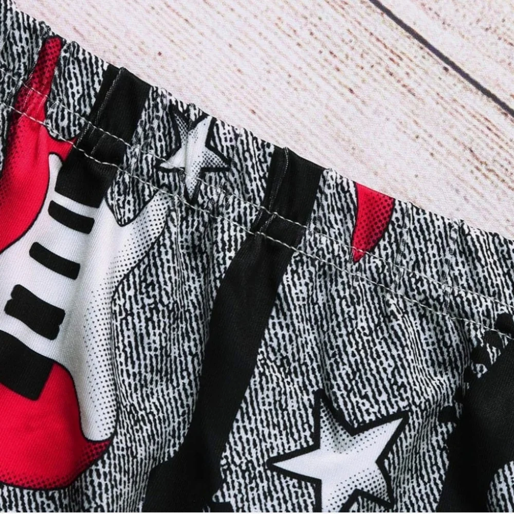 Toddler Boy Rock N Roll Juice Box Tee & Guitar Pants 2-Piece Outfit Set Sz 2T